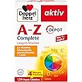 Doppelherz A-Z Complete - Langzeit-Vitamine - 23 Vitamine, Mineralstoffe & Spurenelementen PLUS Lutein - 120 DEPOT-Tabletten