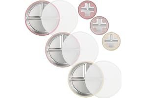 PandaEar 3-pack sugtallrikar i rostfritt stål med lock, rosa toner