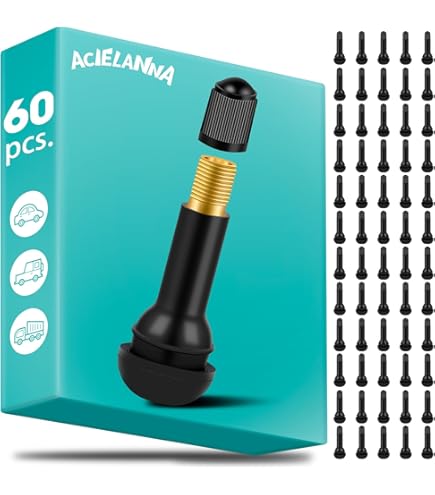 20 Valvole Tubeless Per Pneumatici Auto - TR414, Lega Di Zinco E Gomma, Nere - Foto 4