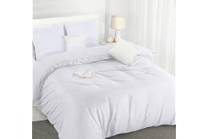 Utopia Bedding Copripiumino Matrimoniale 260x240 - Microfibra Copripiumino 260x240cm + Federe 65x65cm - Bianco