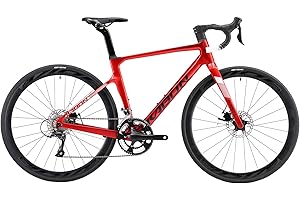 KABON Carbon Road Bike, T800 Carbon Fiber Frame 700C Road Bike with 18 Speeds Drivetrain, Integrated Carbon Handlebar, Disc Brakes Racing Bicycle for Men and Women