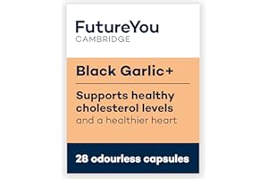 FutureYou Black Garlic+ (28 Odourless Garlic Capsules). Garlic Oil Heart Health Supplements. Garlic Capsules Odourless High Strength for Healthy Cholesterol - Genuine FutureYou Cambridge Supplements