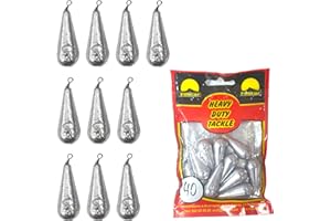 PRO FILSTAR Piombi da Pesca a Pera 10 x 40g - Piombo a Girelle da Pesca - Carpfishing - Pesca Accessori - Attrezzatura da Pesca alla Carpa - Kit Pesi Piombini - Kit Pesca a Fondo - Drop Shot Set
