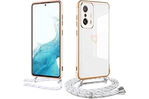 Meeter Funda Cuerda para Xiaomi Mi 11T / 11T Pro, Carcasa con Correa Collar Silicona TPU Ultra Fina Flexible Case Anti-Choques y Anti- Arañazos, Cámara Protección Love-Heart Cordón Cover,Blanco