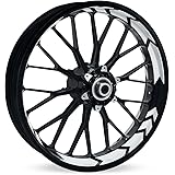 Motoking Felgenbettaufkleber im Racing Arrow Design - Komplettset für 16" bis 19" - Farbe & Breite wählbar