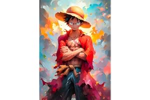 EOBROMD Anime Diamond Painting, 5D DIY Broderie Diamant Painting Kit Complet Luffy, Peinture Diamant Artisanat Strass Point de Croix Painting pour Adultes Enfants, Décoration Intérieur 30x40cm