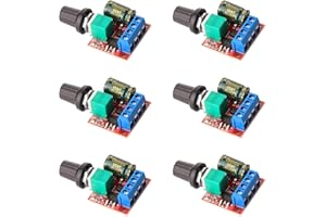 APKLVSR Mini DC Motor Speed Controller, DC 5V-35V 5A 6V 12V 24V Variable Voltage Dimmer Switch Build with LED Indicator