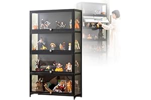 NOBBAT vitrinas expositoras,vitrina expositora para colecciones vitrina cristal,vitrinas para colecciones, vitrina expositora multifuncional de vidro à prova de pó, design de porta de armário com lape