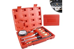 Moteurs Testeur de Compression Kit: PRITOK Kit D'outils de Manomètre, Kit Testeur de Compression Standard for Testing Motorcycle Car Auto Motorcycle Gas Engine Automotive M10 M12 M14 M18