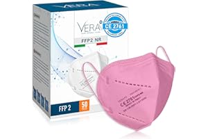 VERA SICURA - AFFIDABILE - ITALIANA Mascherine Ffp2 Certificate CE 2761 Ente Certificatore Italiana ITEC 100% Made In Italy SICURA AFFIDABILE ITALIANA Ffp2 5 strati BFE ≥99% 50 Pezzi Rosa