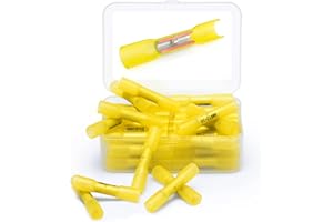 Wirefy 50 Pièces Cosses a Sertir Thermorétractables Bout à Bout - Cosses Électriques Isolés pour Cable sans Soudure - 4-6 mm²