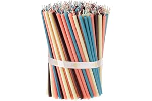 Danilovo Velas de cera de abeja (multicolor) – Velas ortodoxas para oración rituales, de decoración de mesa, 200 unidades (4 colores pastel, altura 16,5 cm)