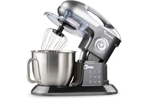 WeGeek, Impastatrice Planetaria Grigia 1900W, Capienza 8 Litri, 10 Velocità + Pulse, 3 Accessori Inclusi, Garanzia 2 Anni