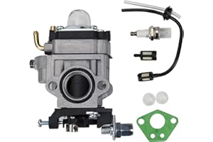 Carburateur Compatible avec 52cc 49cc 43cc 40cc Moteur de Débroussailleuse Carburateur GX35, Kit Carbu avec Joint, Tuyau, Bougie d'Allumage et Filtre à Essence