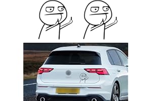 TOMALL 2 Piezas 16 cm Dedo Medio Pegatinas de Coche Calcomanías de Vinilo de Dibujos Animados Divertidos para Coche Camión Ventana Motocicleta Laptop Equipaje Decoración (Negro)