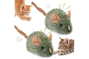 SEASBOES 2 sztuki zabawek dla kotów, interaktywna zabawka dla kotów, elektryczna mysz dla kotów, pluszowa zabawka dla kotów, zabawka dla kotów, elektryczna mysz do zabawy, przytulanka