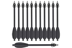 HUNTSPM 6.3 Inch Aluminium Pistol Crossbow Bolt Arrows, Mini Crossbow Bolts Crossbow Arrows with Hunting Tips Hunting Arrows for 50-80 lbs Pistol Crossbow Precision Target Archery