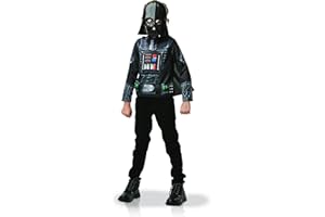 Rubies Top y Máscara Darth Vader para niños y niñas, Top impreso, capa y máscara, Licencia oficial Star Wars, Talla única infantil, Accesorio disfraz para Carnaval, fiestas, cumpleaños y regalos