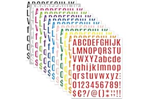 LZLPACKING 24 Sheets 1800 Pieces 12 Colors Self Adhesive Vinyl Letter Number Stickers Kit, Mailbox Numbers Sticker for Mailbox, Alphabet Number Stickers, Decals for Sign, Kitchen,Door, Business, Addres