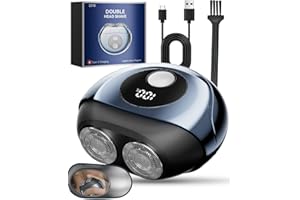 MEAYLL Mini Rasierer Herren Elektrisch, Nass- & Trockenrasierer, Portable Elektrorasierer Herren mit LED-Anzeige & Sperrfunktion, Wasserdichter Shaver 7000 U/min mit Spiegel—Praktische Geschenke für Männer