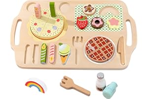 SACEMONTIC cucina per bambini accessori da cucina in legno, giocattoli per bambini giocattoli in legno da 3 4 5 anni giochi di ruolo cucina per bambini cibo cucine per bambini set di giocattoli Montessori regali