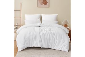 RUIKASI Funda Nordica Cama 180 - Juego de Funda Edredon 240x260, con 2 Fundas Almohadas 50x75 cm, Microfibra, Suave y Transpirable, Blanco