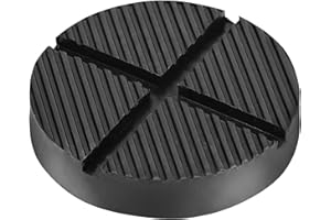 DEDC Bloque de Goma Redondo Protector para Gatos de Carretilla Goma con Ranuras 12,5x12,5x2,6cm para Elevadores Gatos Protección de Vehículos (2pcs)