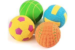 SCHITEC Piszczące Zabawki dla Psów, Interaktywne Piłki z Piszczałką, 5 cm, Miękka Guma Lateksowa, Sprężysta Zabawka do Zabawy