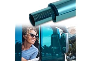 XhuangTech Blue Mirror Tint for Cars, 35% VLT Car Window Privacy Film, UV Blocking Heat Insulation Anti Glare for Side Rear Window See Out Not In with Sun Protection 20In X 10FT