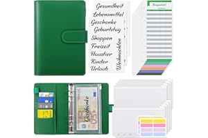 KONVINIT planer budżetu Segregator budżetowy A6 z 12 kopertami na gotówkę, 12 arkuszy budżetowych, segregator na pieniądze z etykietami portfel oszczędzający pieniądze do oszczędzania pieniędzy