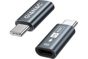 GIANAC Adaptador de Lightning USB C [2 Pack] de Lighting a USB C Adaptador Salida Power MAX Compatible con 60W para iPhone 15,iPad,MacBook,Samsung Galaxy S23/S22 y más Dispositivos con Puerto USB C