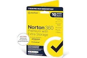 NORTONLIFELOCK NORTON 360 PREMIUM PLUS 150GB IN 1 USER 10 DEVICE 12MO AMAZON ENR DVDSLV