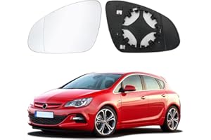 SOEKODU Cristal de Espejo Reemplazar para Opel Astra J 2009-2015, Retrovisor Exterior Ajustable Adecuado, Lente de Marcha Atrás espejo de Cristal de Marcha Atrás (Astra J - Lzquierda)