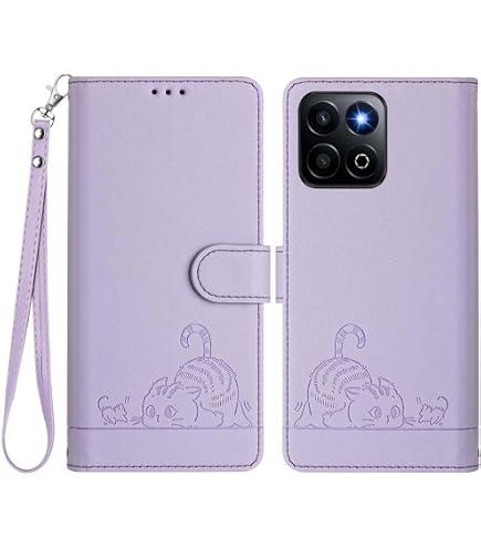 YUECXIN Cover per Honor 400 Smart, Custodia Pelle PU Flip Libro Portafoglio con Supporto/Slot per Schede/Magnetica/Protezione RFID TPU Silicone Antiurto Case. Nero