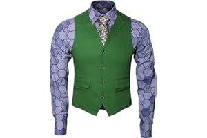 Nofonda Joker Traje Completo para Disfraces, Joker Camisa, Chaleco, Corbata de Payaso Para Halloween, Cosplay, Navidad