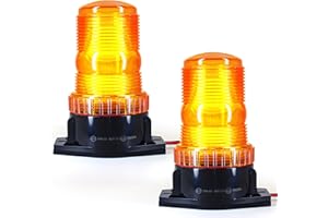 Fxlpower 2Pcs Gyrophare LED Orange, 10-110V Lumière Stroboscopique Feux Clignotants D'avertissement pour Camion Tracteur Véhicule