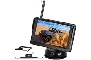 SIXWIN 4.3-Inch IPS Screen Wireless Reverse Camera with High-Resolution Wide-Angle View IP69 Waterproof Wireless Reverse Camera