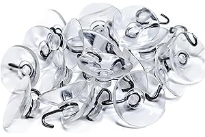 YLAB 24 Strong Christmas Suction Cup Hooks – 2cm | Transparent, Reusable Hooks for Glass Windows, Bathroom Mirrors, Tiles & Doors | No Drilling, Easy Installation, Residue-Free Removal
