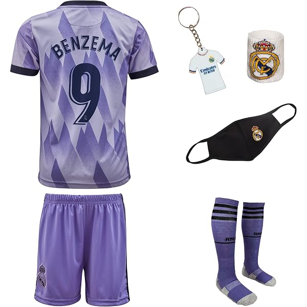 Ensemble Maillot Short Real Madrid Officiel - Collection Kylian Mbappé Pour Enfant Garçon