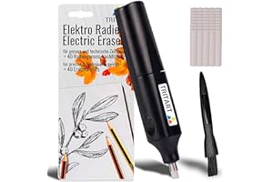 Borrador eléctrico | Borrador Eléctrico y Cepillo de Limpieza Libre de Caucho con 40 Borradores de Reemplazo Borrador eléctrico de baterías de Tritart