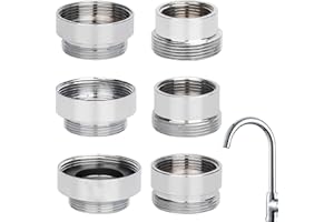 GROSION 6 PCS Faucet Adapter Kit,Hose Adapter for Kitchen Tap,Tap Adapters for Kitchen Sink with Multiple Sizes from 16mm to 28mm,Suitable for Garden Hose, Sink Sprayers, Water Filters with Gasket