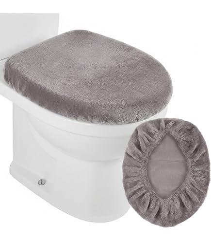 WC Deckelbezug Klodeckelbezug WC Bezug Toilettenbezug Gummizug grau Küche, Haushalt & Wohnen