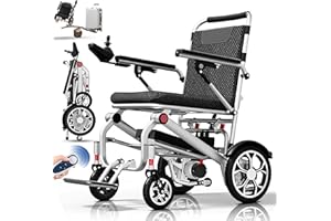 ‎BUEUWE Bueuwe Lightweight Folding Electric Wheelchair - 14.9 kg, 35 km Range, 20Ah Battery, 150 kg Load Capacity, Electric Portable Wheelchair for Seniors & Adults, Ideal for Home & Travel