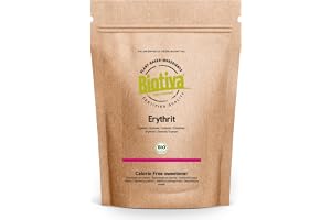 Biotiva Erytritol Organic 800g - kalorifritt socker substitut - sötningsmedel att söta mat & dryck, matlagning och bakning - bords sötningsmedel - flaska och övervakas i Tyskland