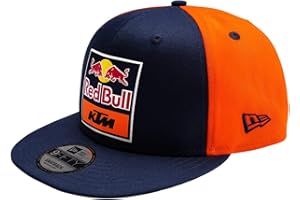 Red Bull New Era KTM Replica Team Flat Cap - Jeden rozmiar - Odzież sportowa wyścigowa Unisex, Niebieski/pomarańczowy, rozmiar uniwersalny