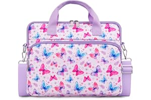 TiMOVO Housse pour Tablette avec Bandoulière, Pochette pour Tablet 12,5 Pouces, Sacoche pour Tablet pour Enfants, Housse pour Tablet Universelle pour Fire Tablet, Kindle, iPad, Papillon