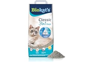 Biokat's Classic fresh 3in1 Katzenstreu mit Cotton Blossom-Duft - Klumpstreu aus Bentonit mit 3 unterschiedlichen Korngrößen - 1 Sack (1 x 10 L)