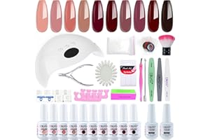 EUMENGMAN Elite99 Smalto Semipermanente per unghie Kit di Partenza in 10 coloris Gel 48W LED Lampada UV Nail Dryer Soak Off Topcoat Basecoat Nail Art Tool Set di Adesivi per Manicure Set per Manicure 8ML C011