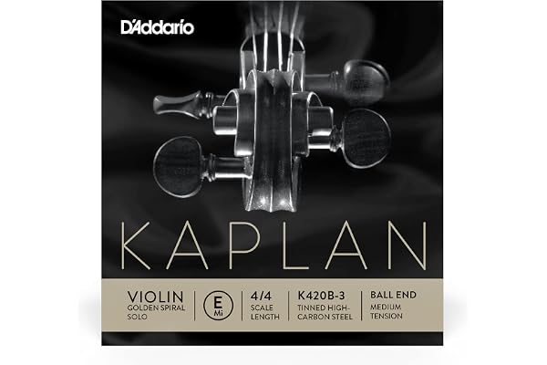 Corde de violon solo en spirale dorée Kaplan Golden Spiral - Corde E seule - K420B-3 - Cordes de violon - Échelle 4/4, Tension moyenne, Extrémité à boule