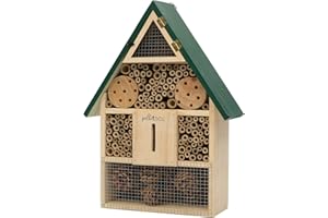 Pelle & Sol Eco-Friendly Bee House | Bug Hotel for Bees, Butterfly, Insect | Kid Friendly Weather Resistant Hanging Bee Hotel Bamboo Nesting Habitat | Bug House Garden Decor & Nature Gifts for Kids